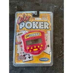 Big Display Colorful Radica Poker Handheld Electronic Card Game Sealed Vintage